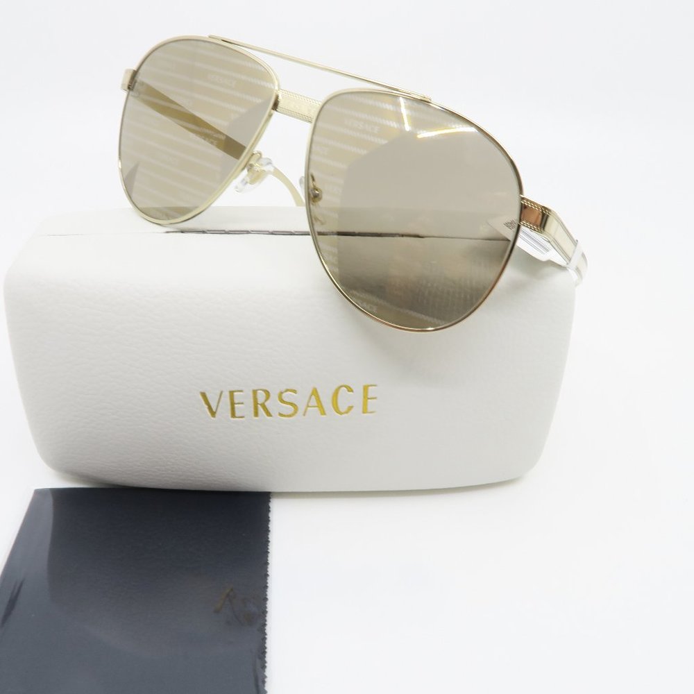Versace Gold Aviator Logo Lens VE 2209 1252/V3 - Picture 9 of 10